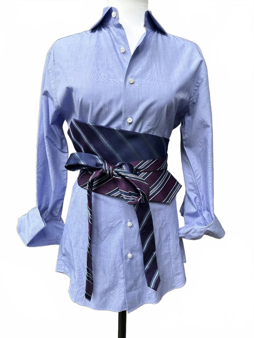 Upcycled Necktie Obi Belt | Handmade Men’s Tie Waist Belt | One-of-a-Kind | OS